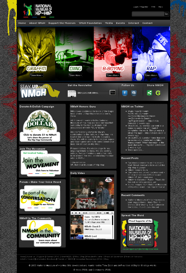 National Museum of Hip-Hop Website Screenshot