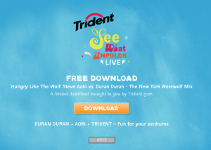 Trident Gum Free Download of Hungry Like The Wolf