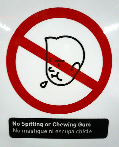 No chewing gum sign