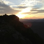 People in sunset at Grandfather Mountain