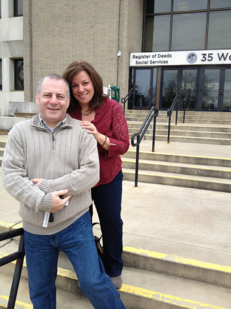 Pic of Tony & Missy outside registry of deeds