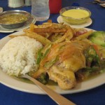 Picture of Arroz y Pollo con Papas Fritas (Rice and Chicken with hand cut potatoes)