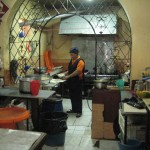 Photo of the kitchen in a little restaurant near the Hotel Sebastian.