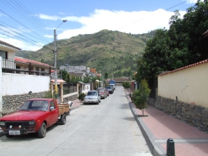 Photo of a typical street in Paute, Ecuador